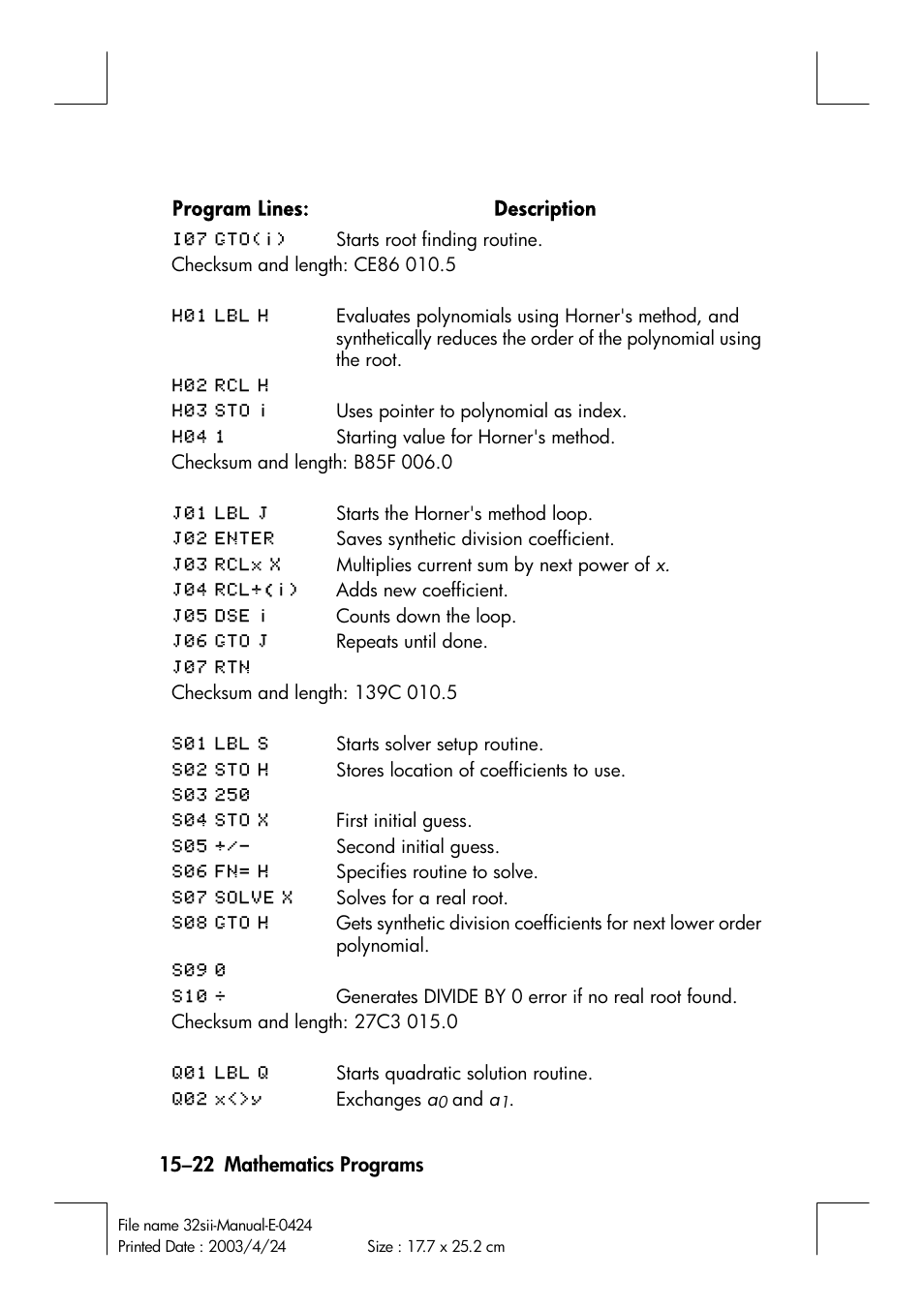 HP 32SII User Manual | Page 248 / 376
