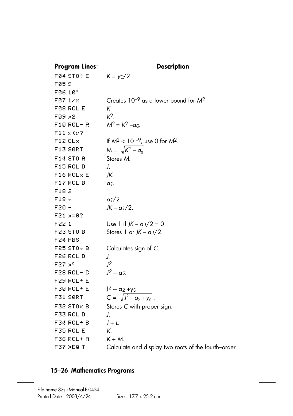 HP 32SII User Manual | Page 252 / 376