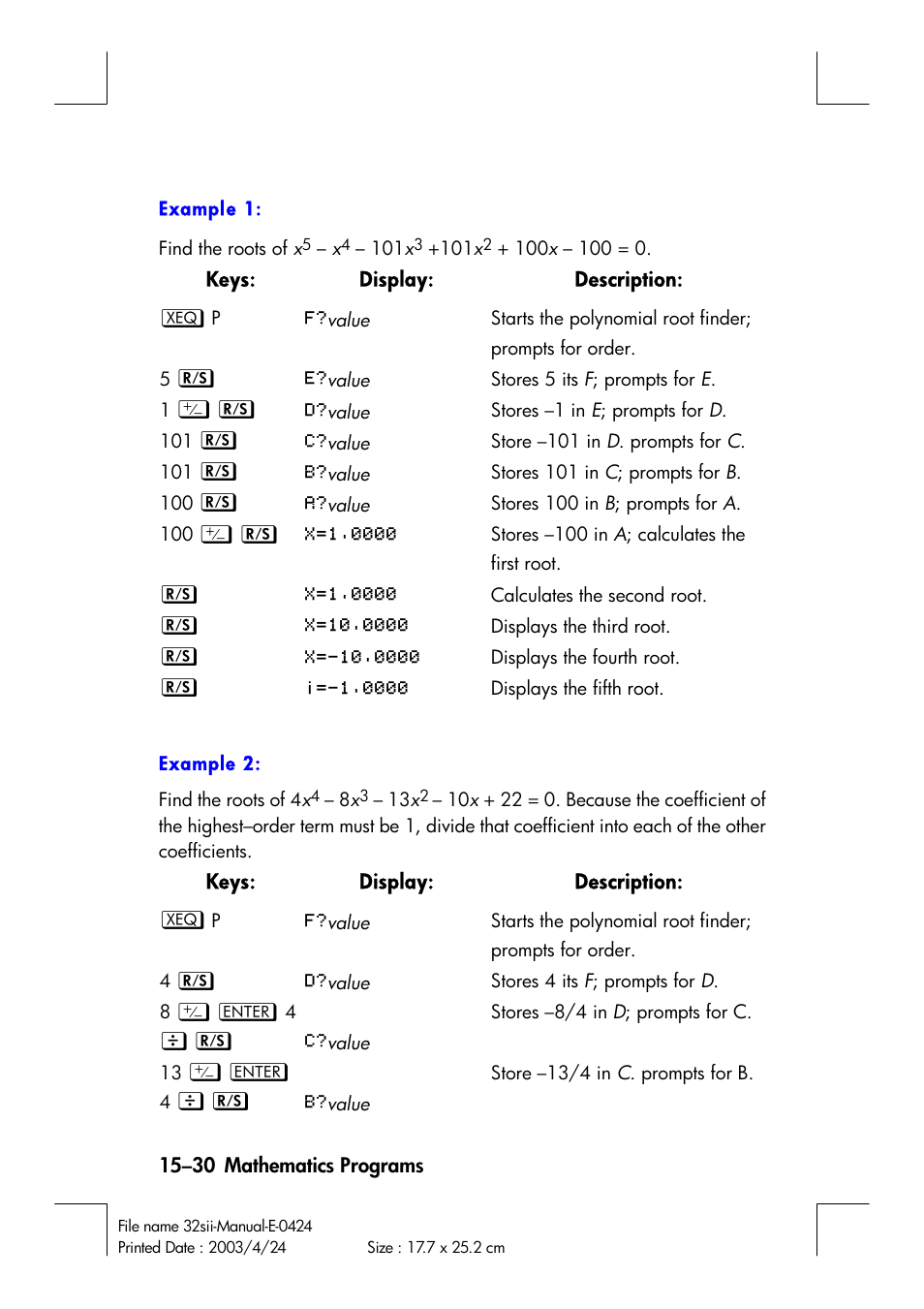 HP 32SII User Manual | Page 256 / 376