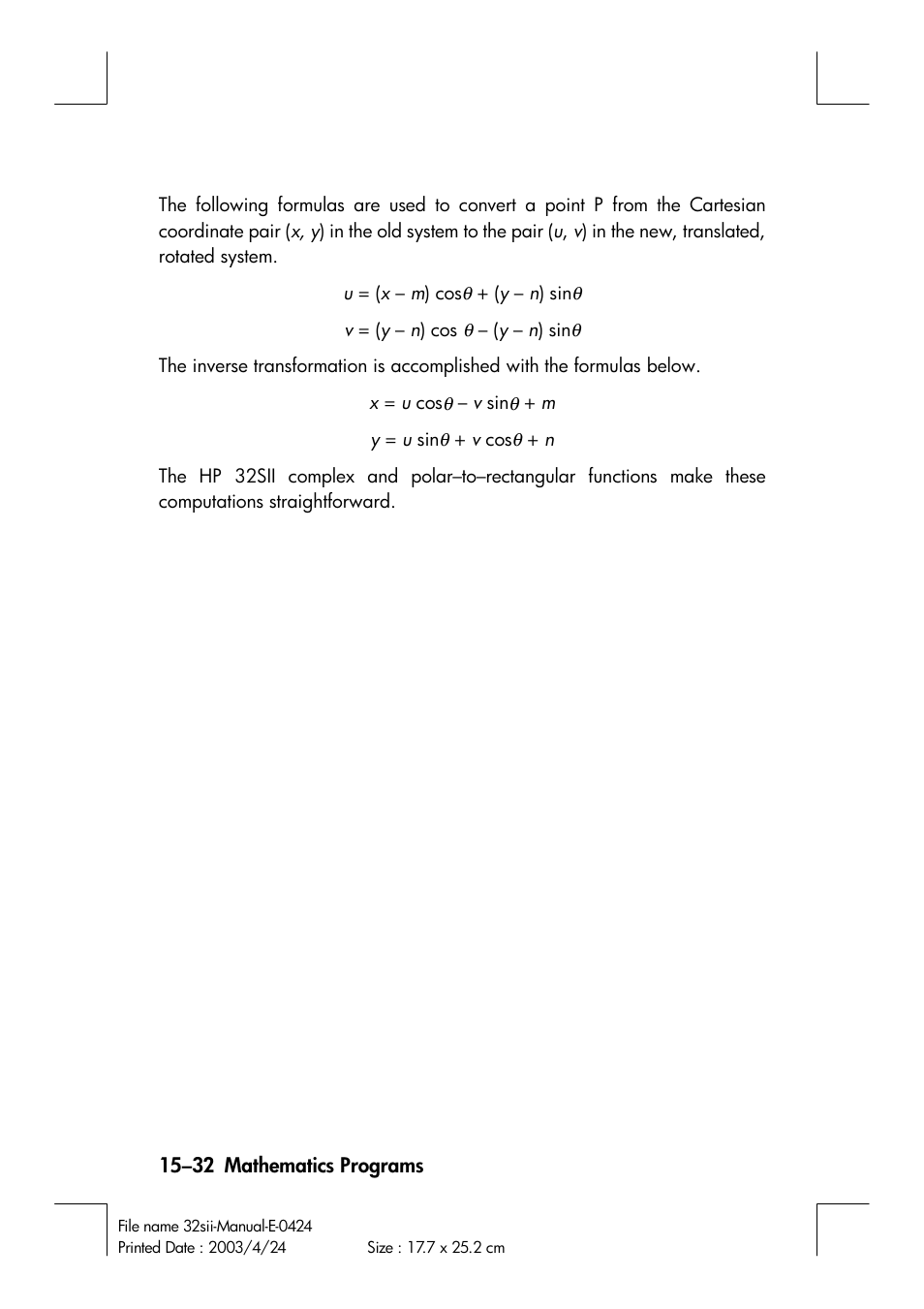 HP 32SII User Manual | Page 258 / 376
