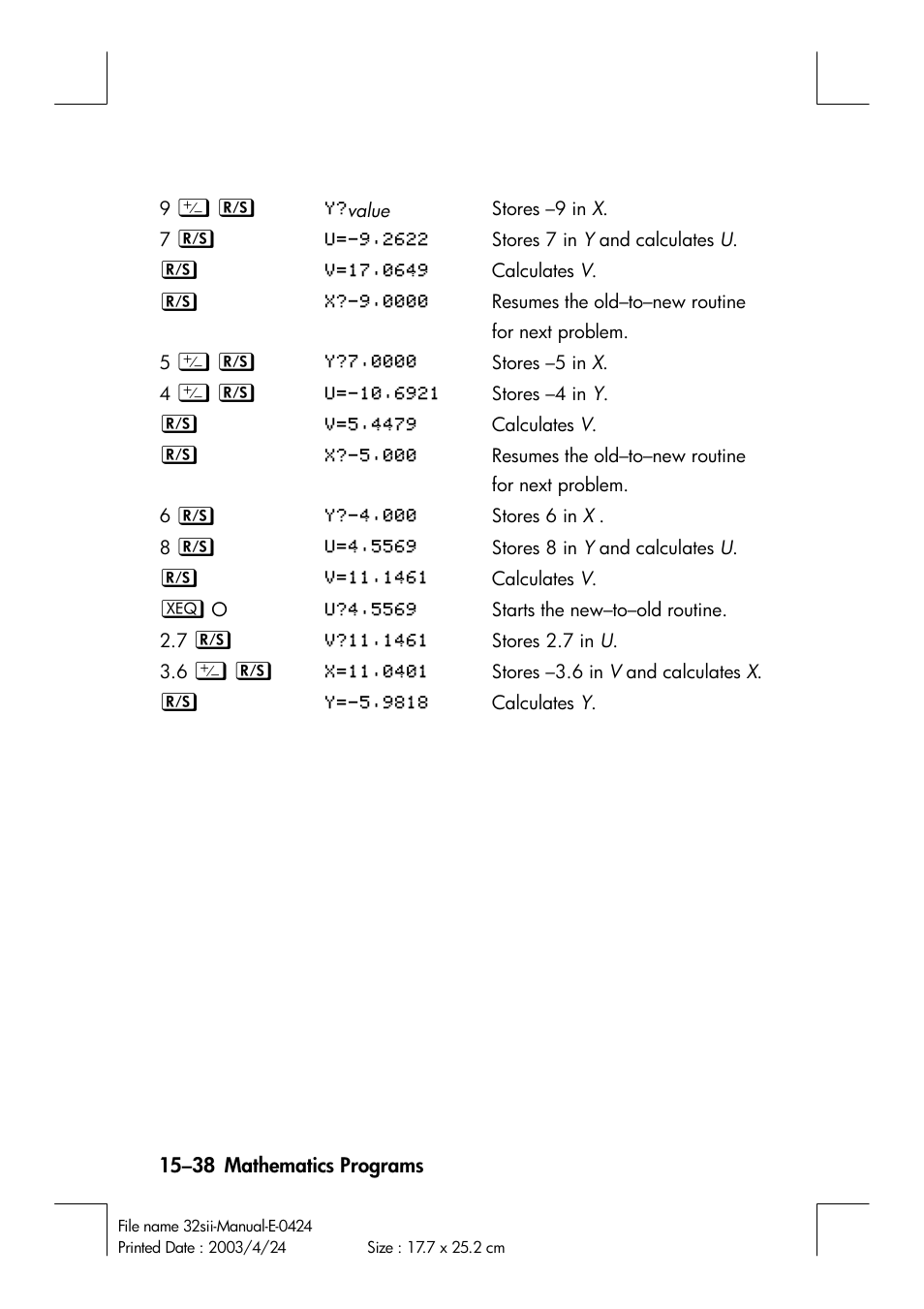 HP 32SII User Manual | Page 264 / 376