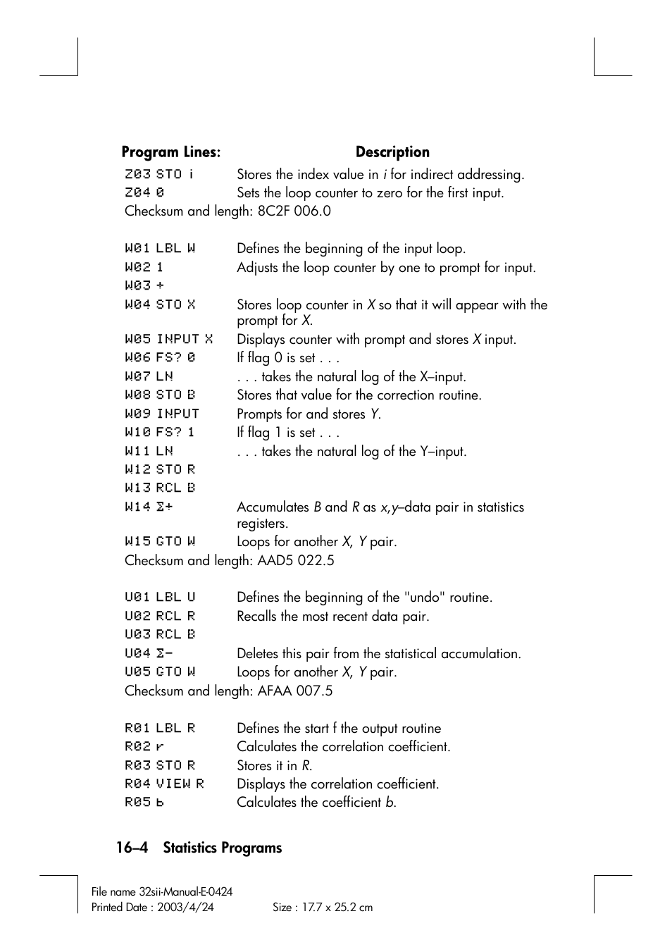 HP 32SII User Manual | Page 268 / 376