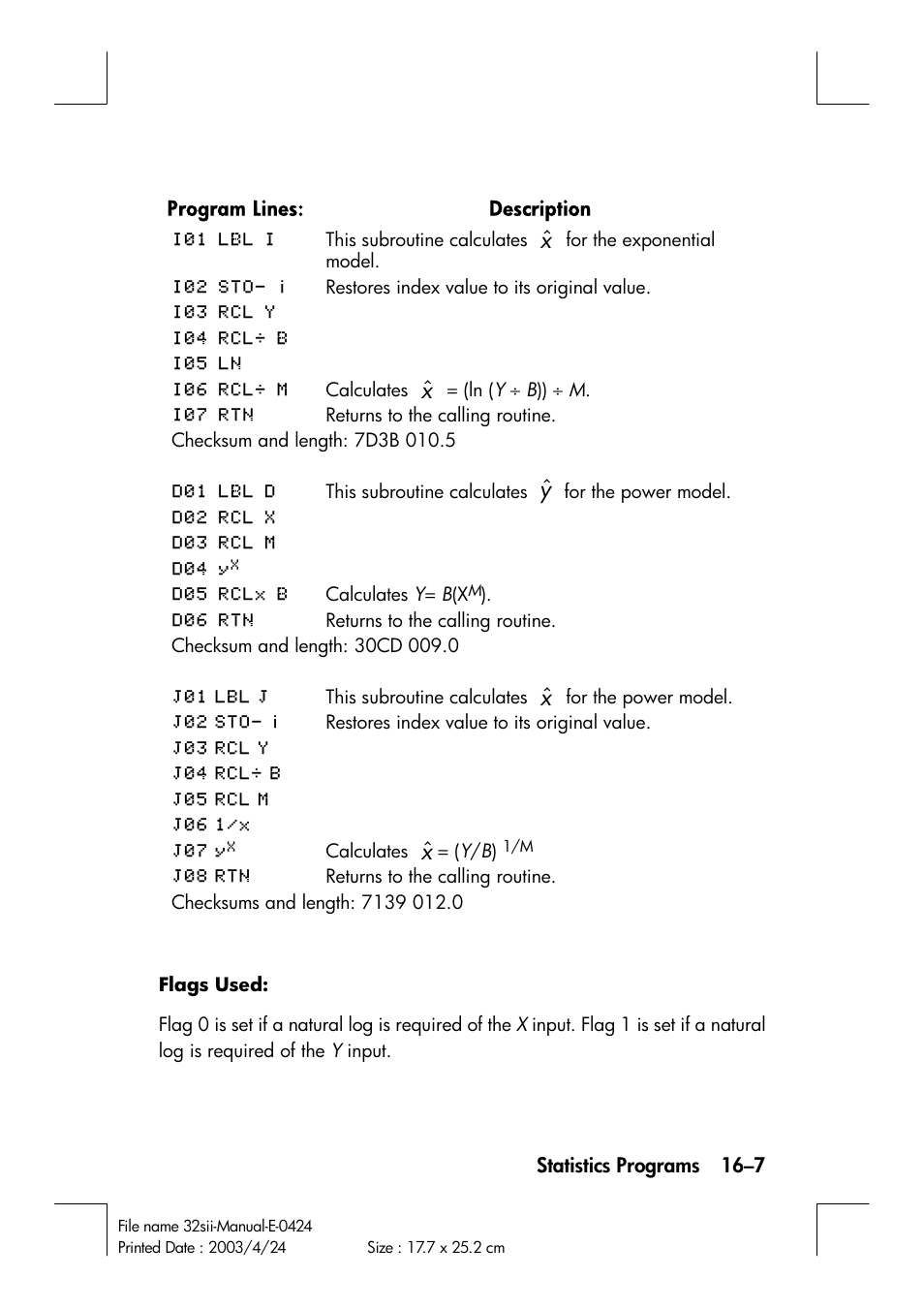 HP 32SII User Manual | Page 271 / 376