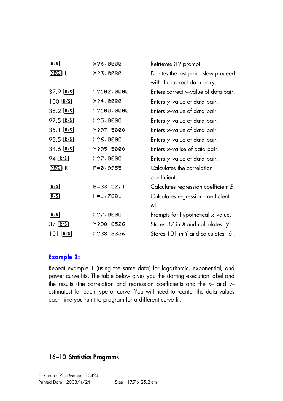 HP 32SII User Manual | Page 274 / 376