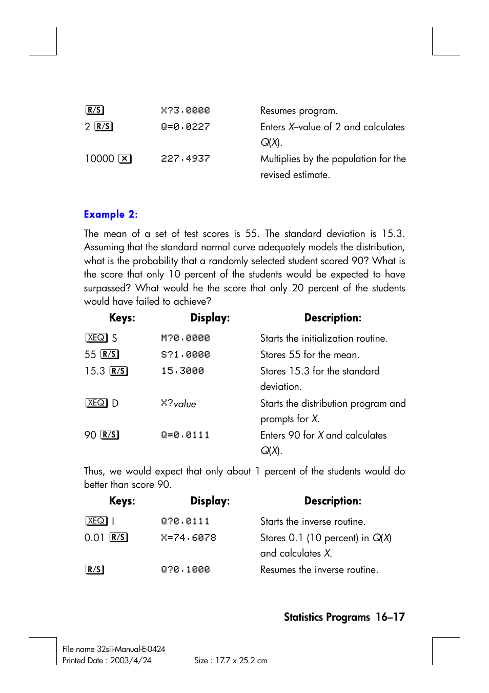 HP 32SII User Manual | Page 281 / 376