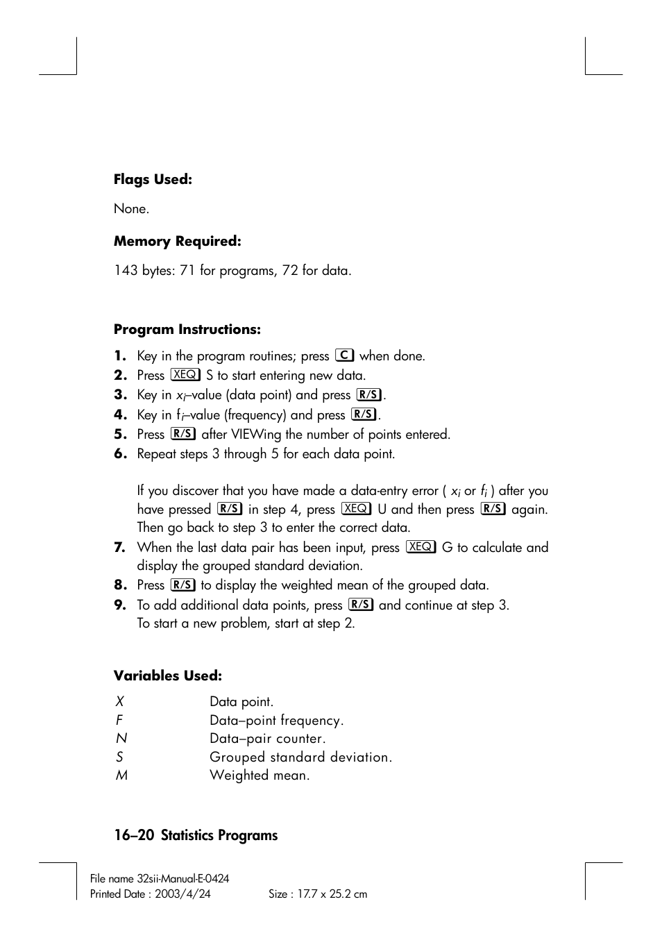 HP 32SII User Manual | Page 284 / 376
