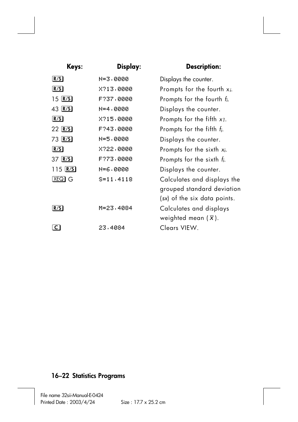 HP 32SII User Manual | Page 286 / 376