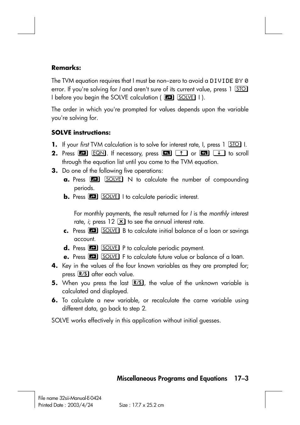 HP 32SII User Manual | Page 289 / 376