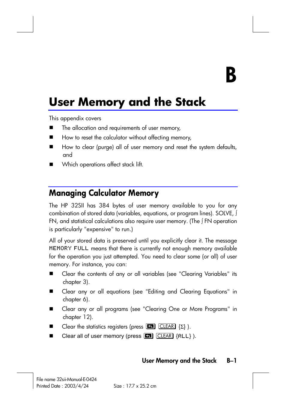 HP 32SII User Manual | Page 309 / 376