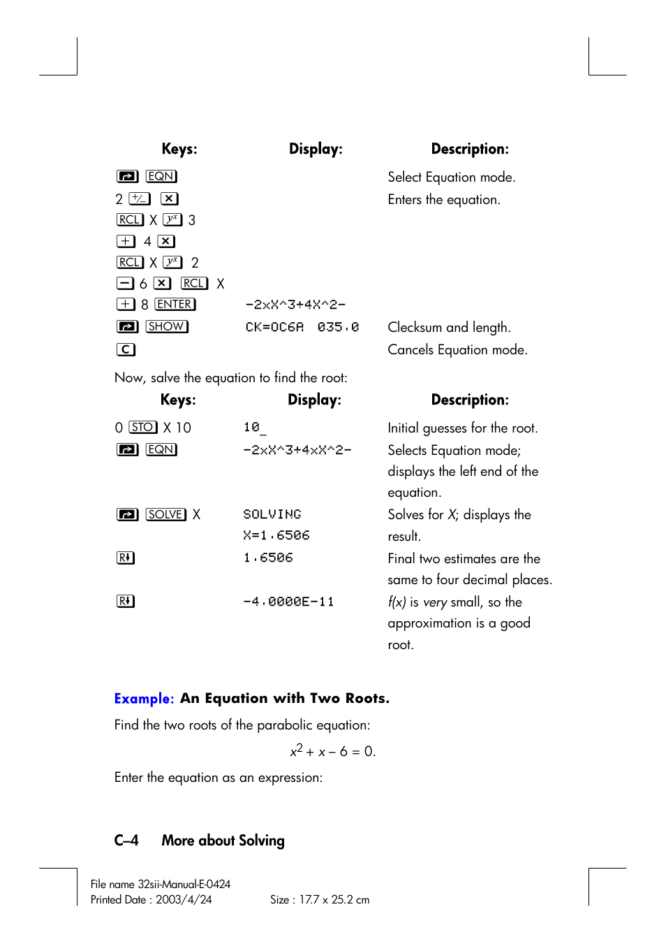 HP 32SII User Manual | Page 318 / 376