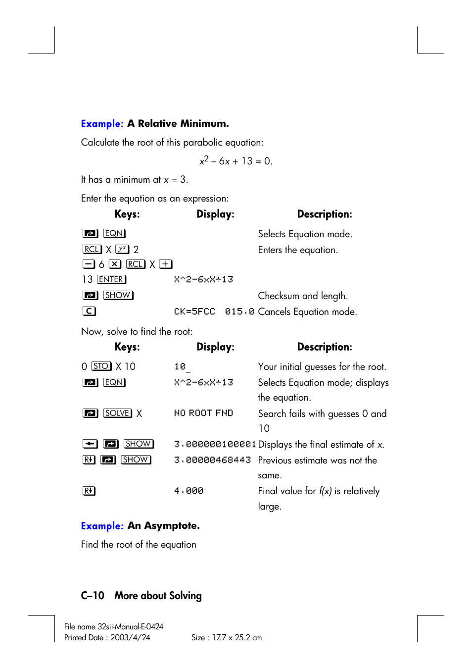 HP 32SII User Manual | Page 324 / 376