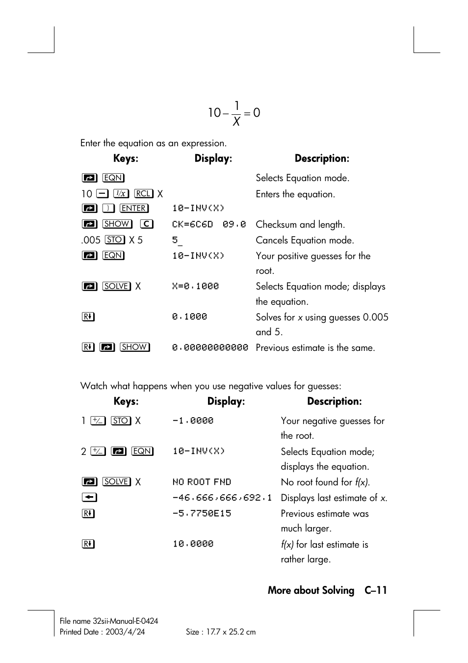 HP 32SII User Manual | Page 325 / 376
