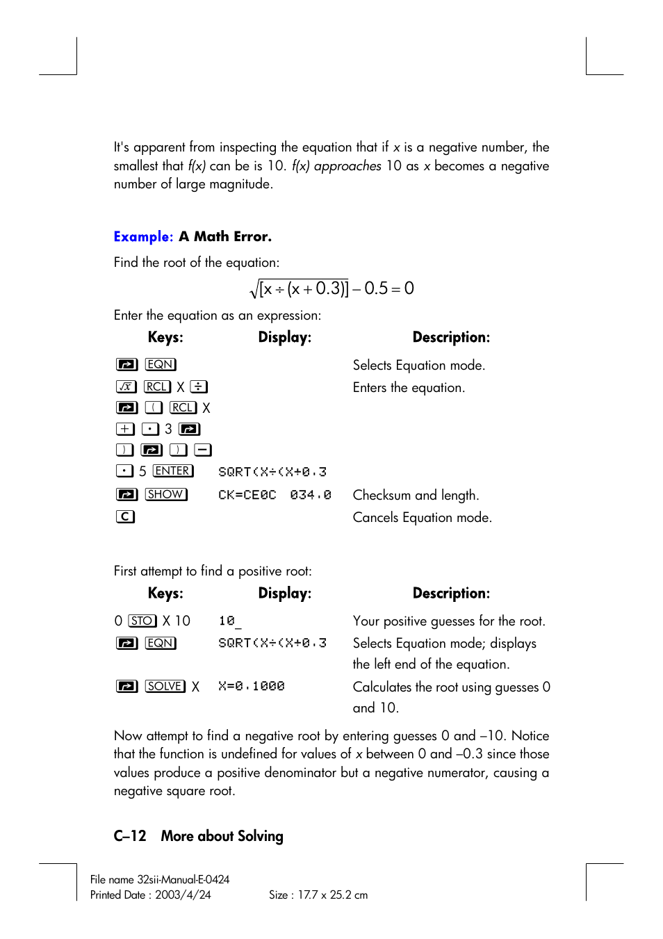 HP 32SII User Manual | Page 326 / 376