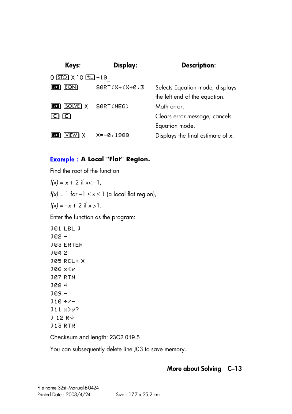 HP 32SII User Manual | Page 327 / 376