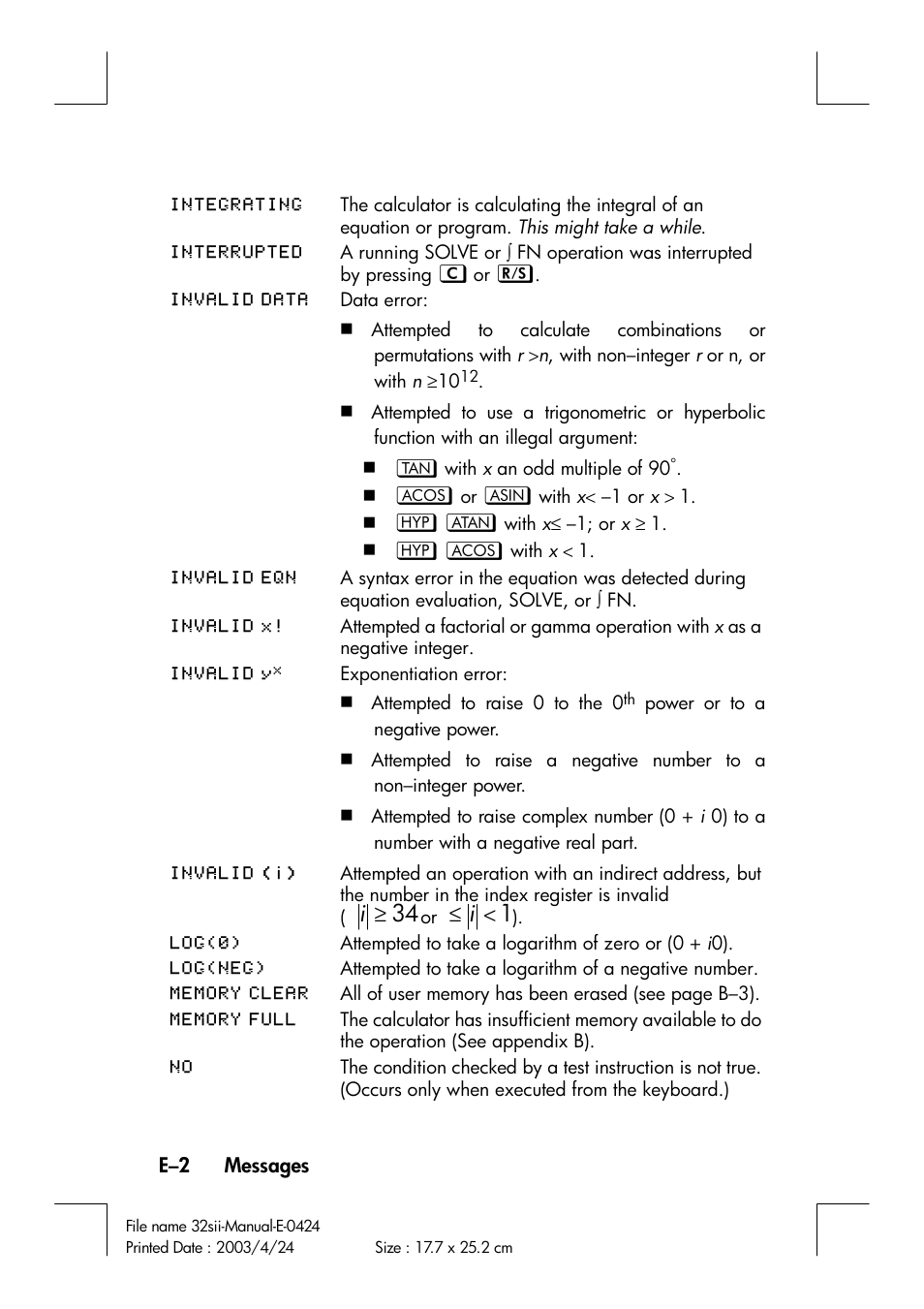 HP 32SII User Manual | Page 342 / 376
