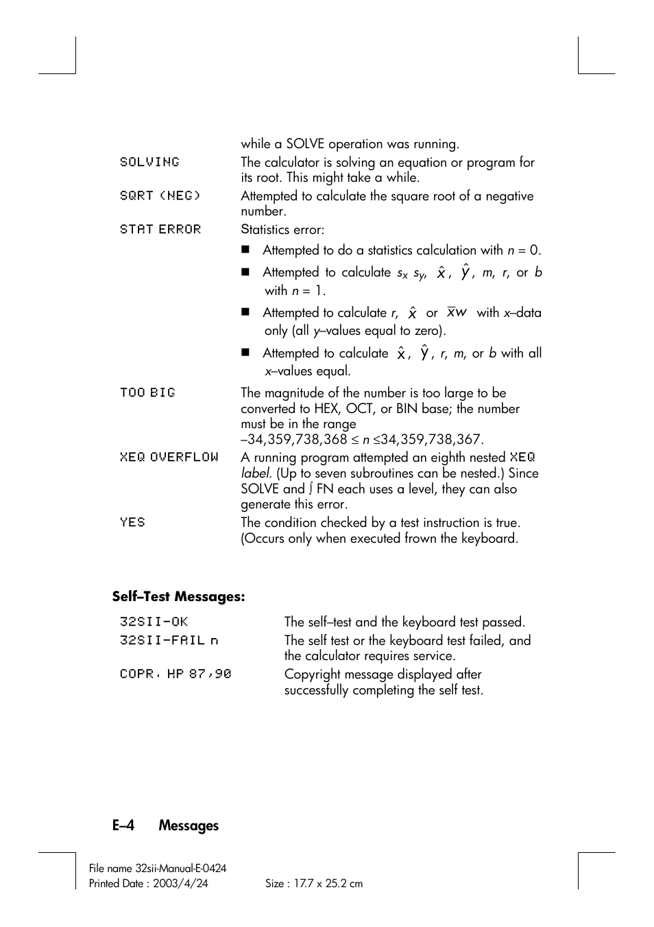 HP 32SII User Manual | Page 344 / 376