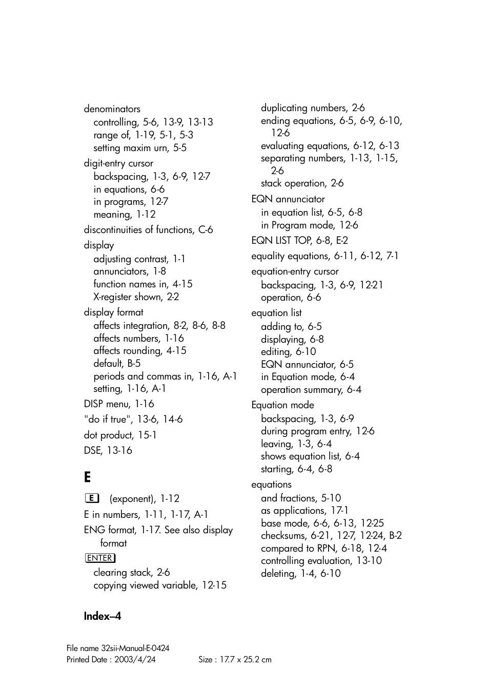 HP 32SII User Manual | Page 364 / 376