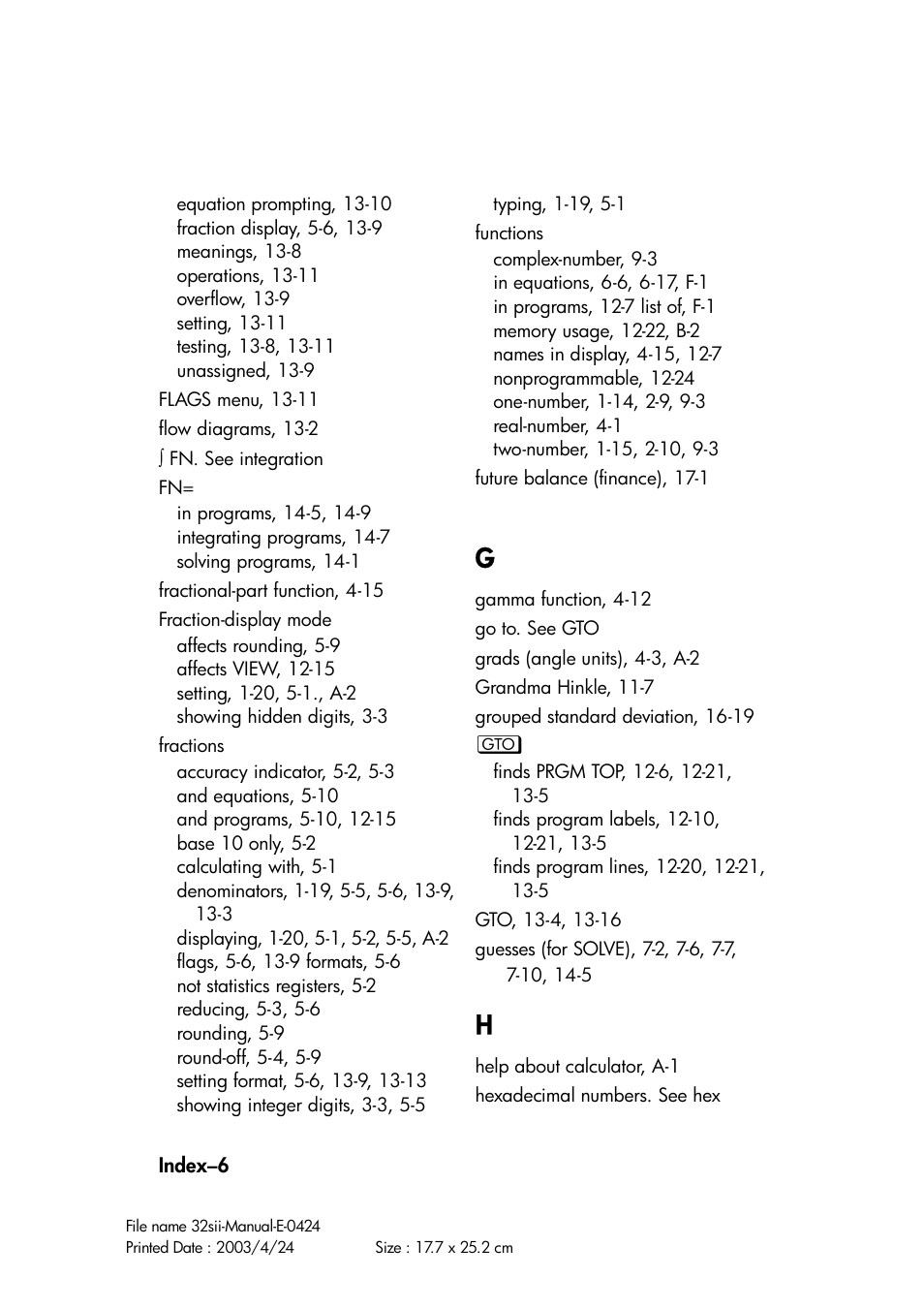 HP 32SII User Manual | Page 366 / 376