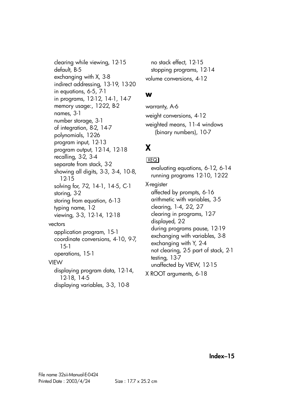 HP 32SII User Manual | Page 375 / 376