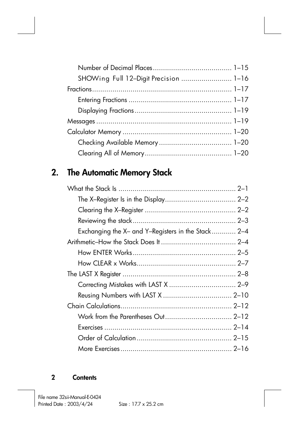 HP 32SII User Manual | Page 4 / 376