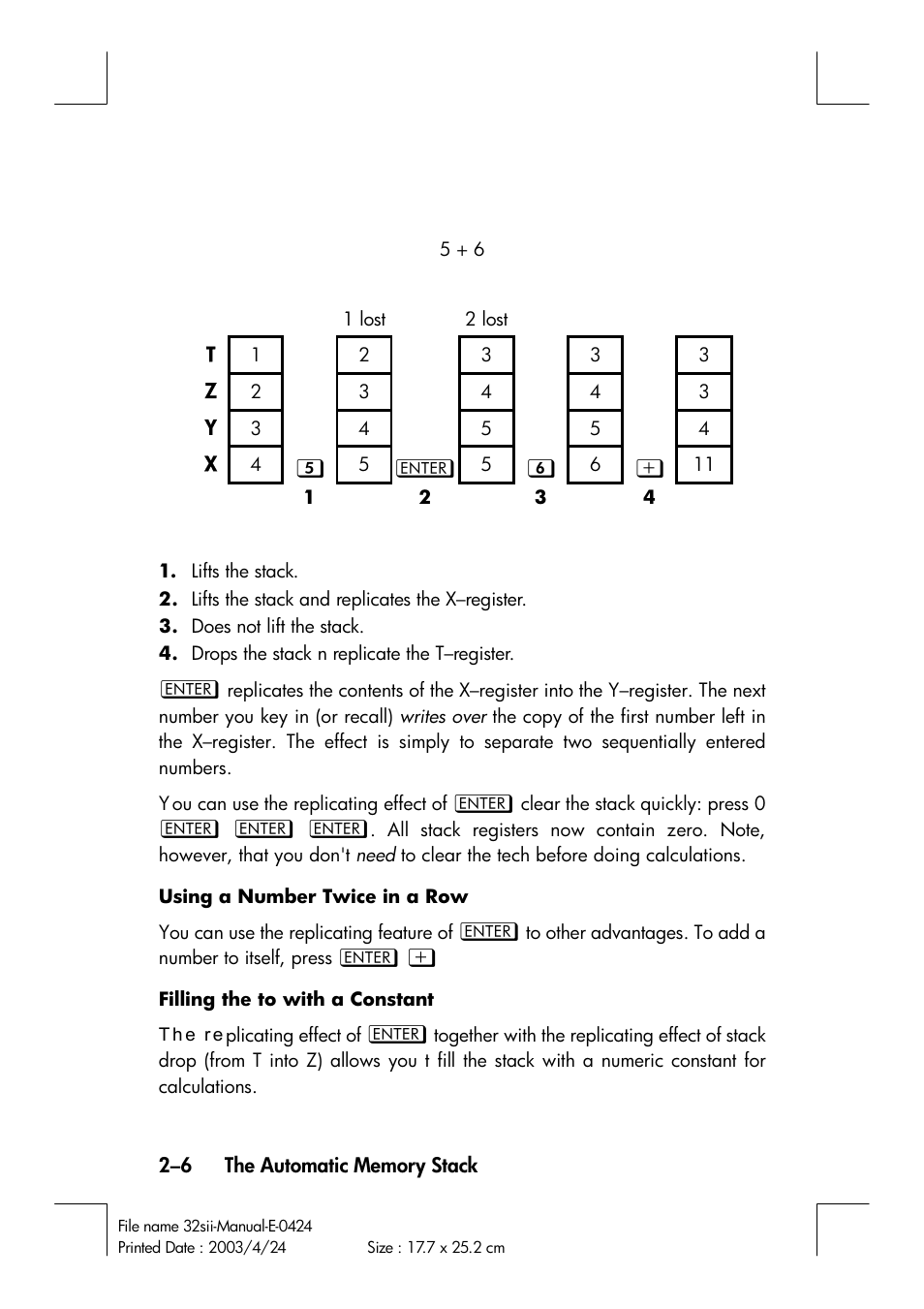 HP 32SII User Manual | Page 44 / 376