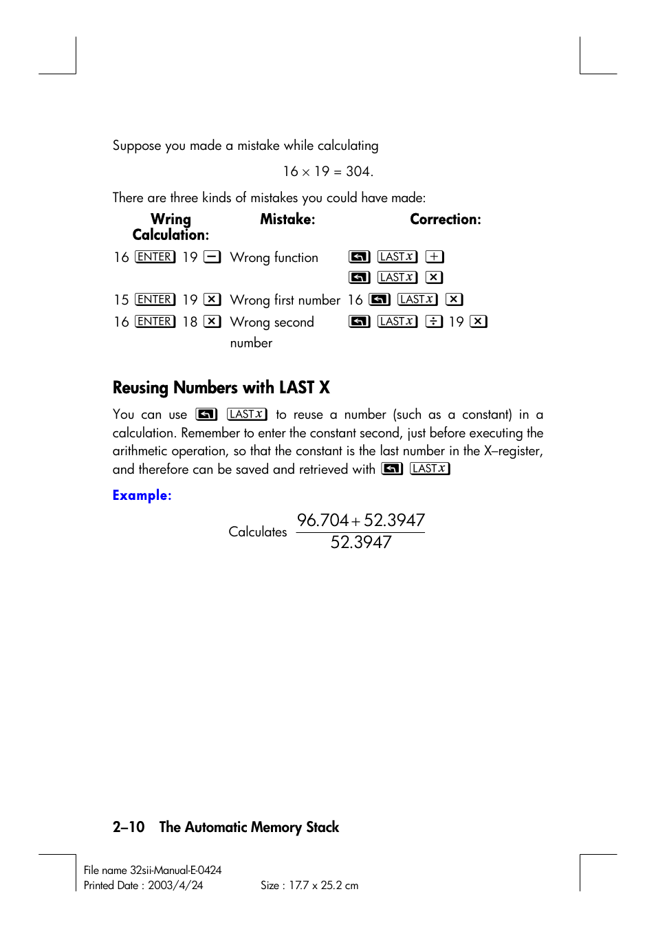 HP 32SII User Manual | Page 48 / 376
