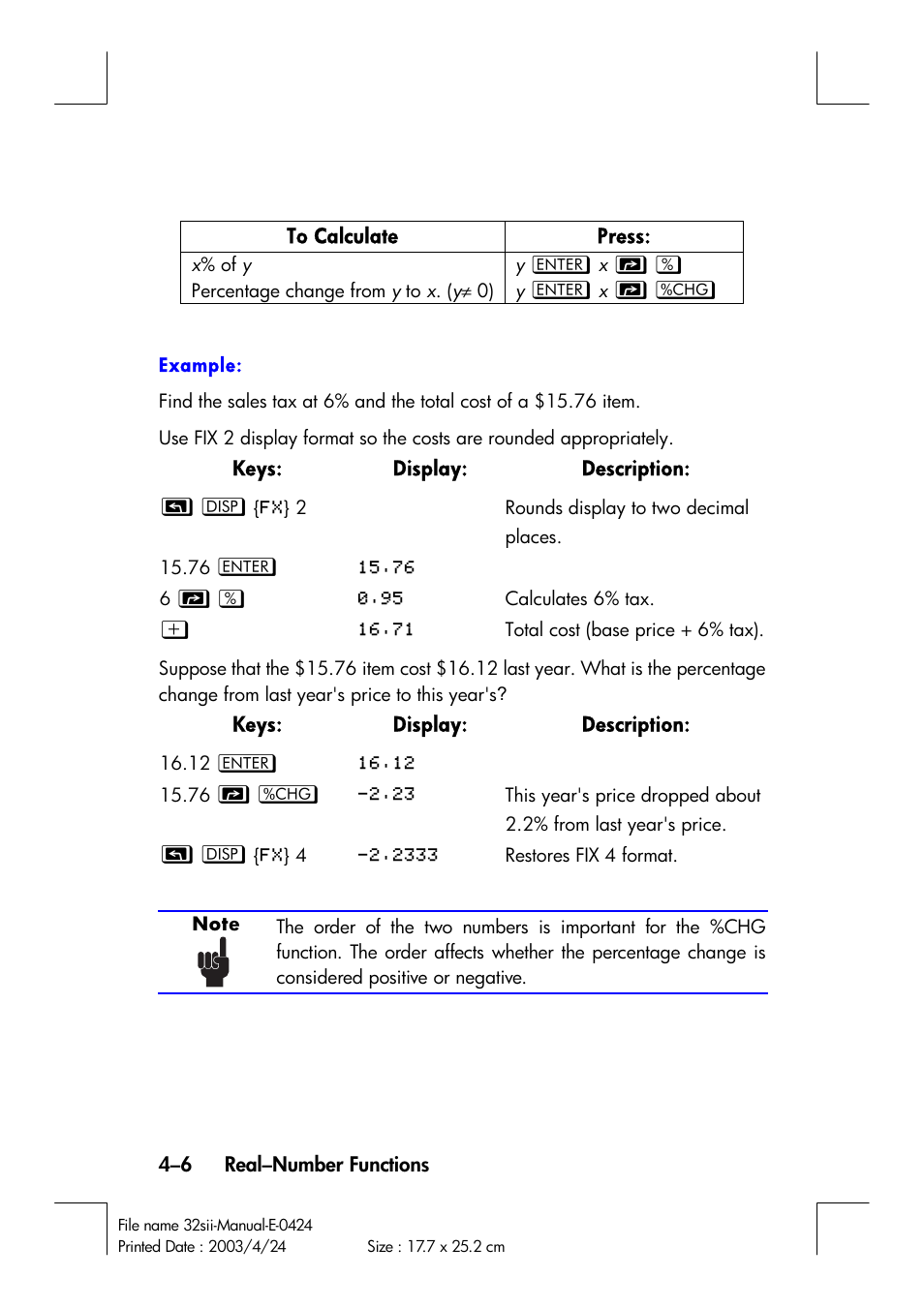 HP 32SII User Manual | Page 70 / 376