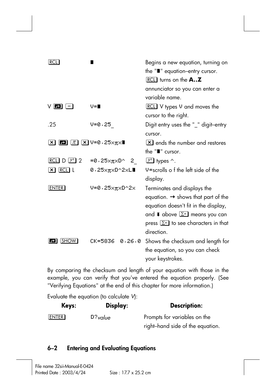 HP 32SII User Manual | Page 90 / 376