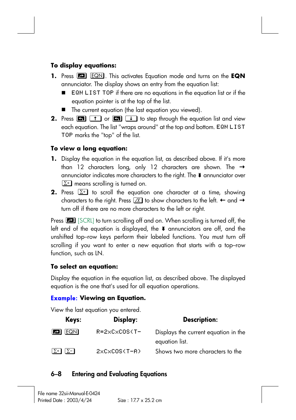 HP 32SII User Manual | Page 96 / 376