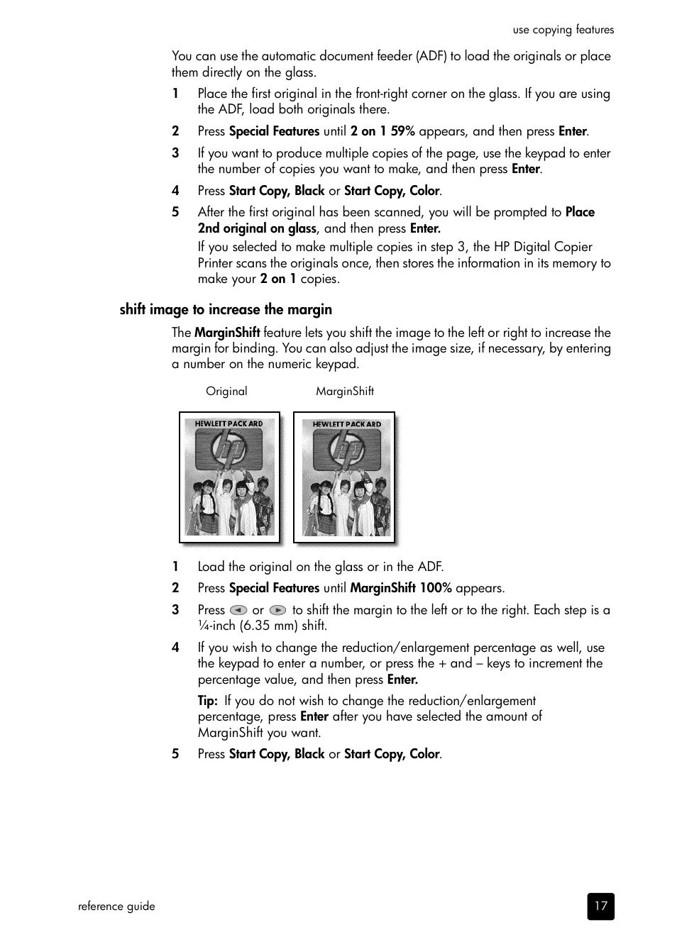 Shift image to increase the margin | HP 410 User Manual | Page 21 / 64