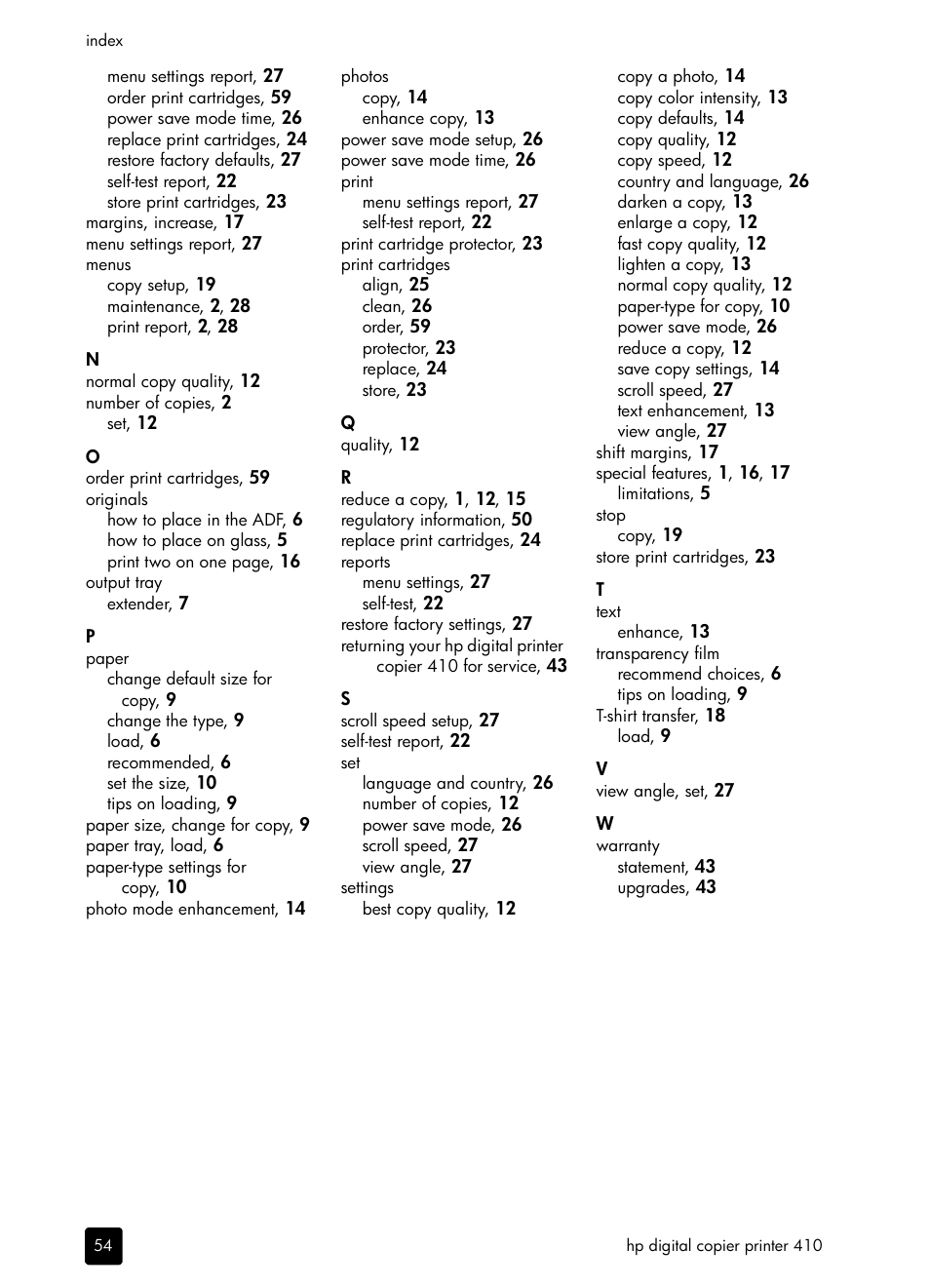 HP 410 User Manual | Page 58 / 64