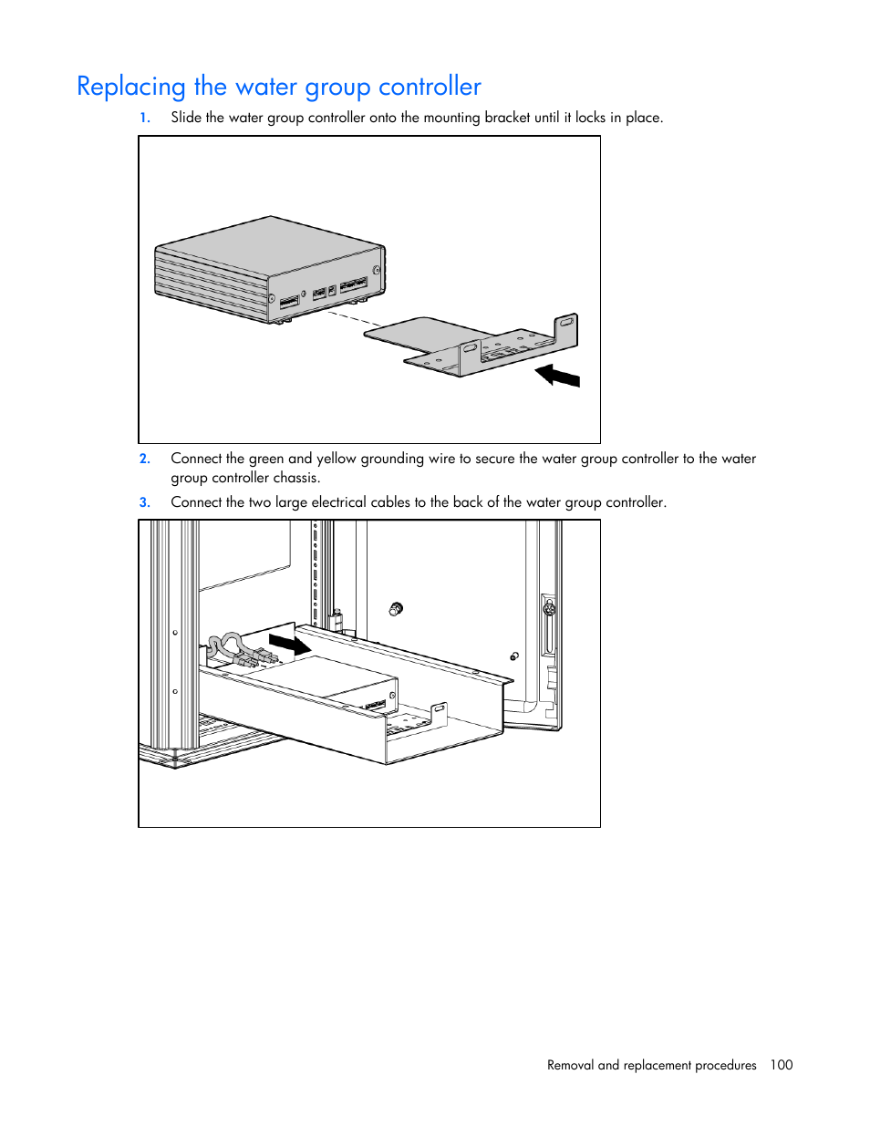 Replacing the water group controller | HP 403349-003 User Manual | Page 100 / 146