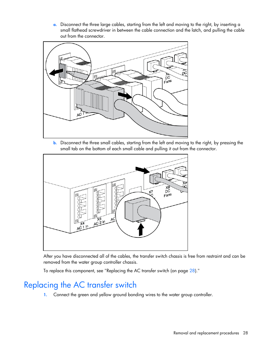 Replacing the ac transfer switch | HP 403349-003 User Manual | Page 28 / 146