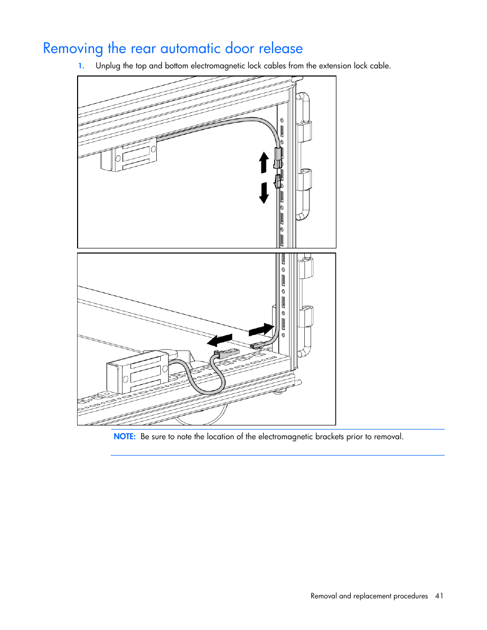 Removing the rear automatic door release | HP 403349-003 User Manual | Page 41 / 146