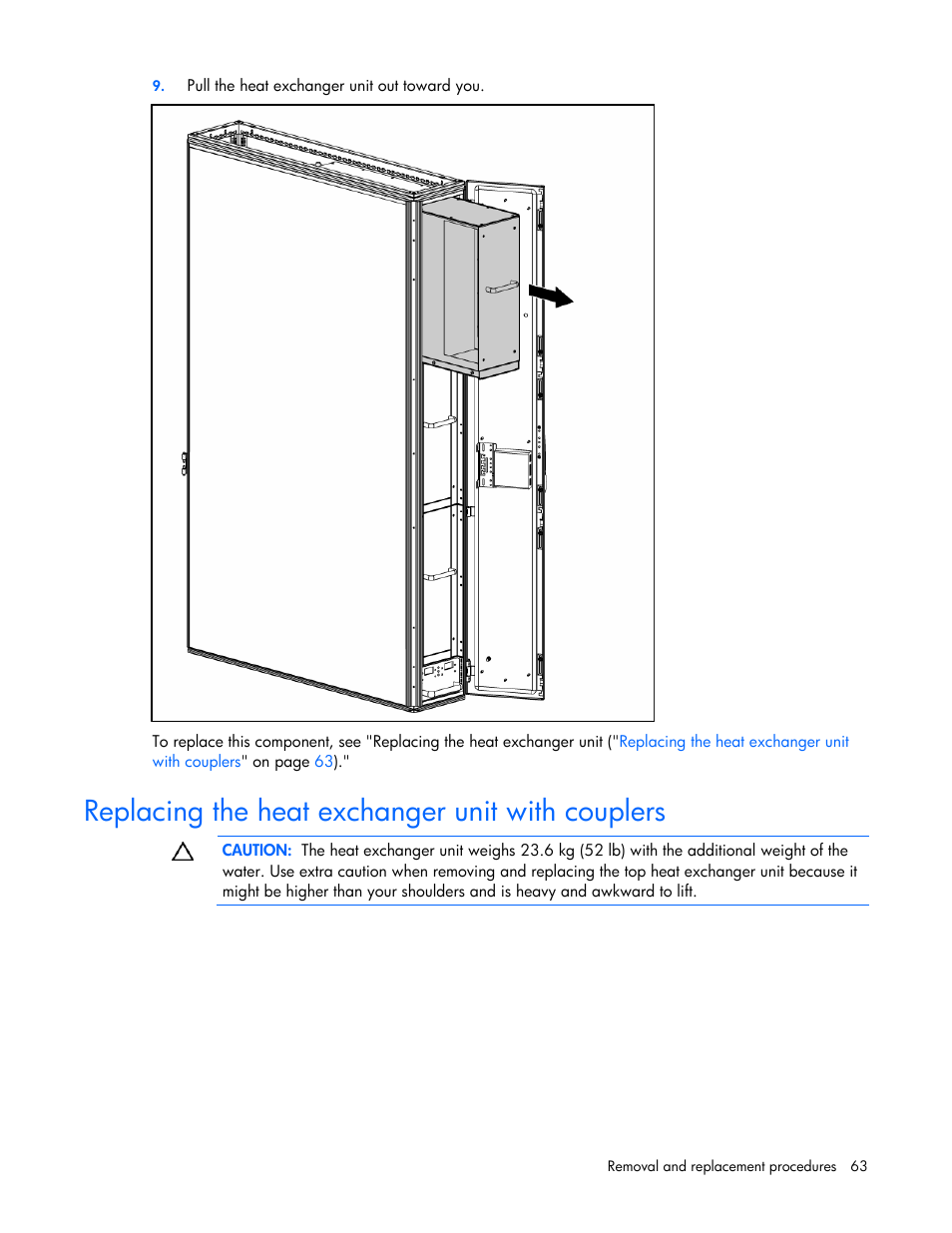 Replacing the heat exchanger unit with couplers | HP 403349-003 User Manual | Page 63 / 146