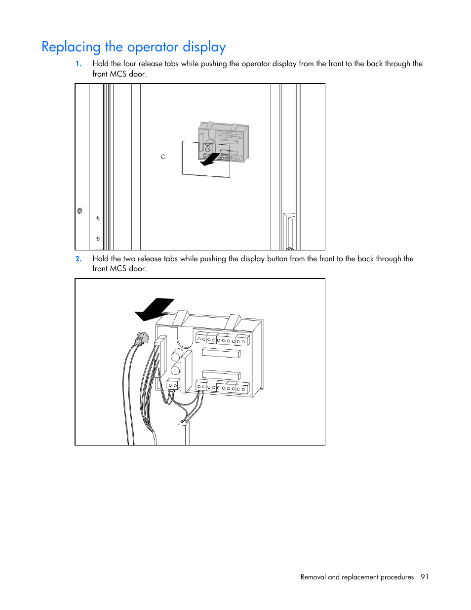 Replacing the operator display | HP 403349-003 User Manual | Page 91 / 146