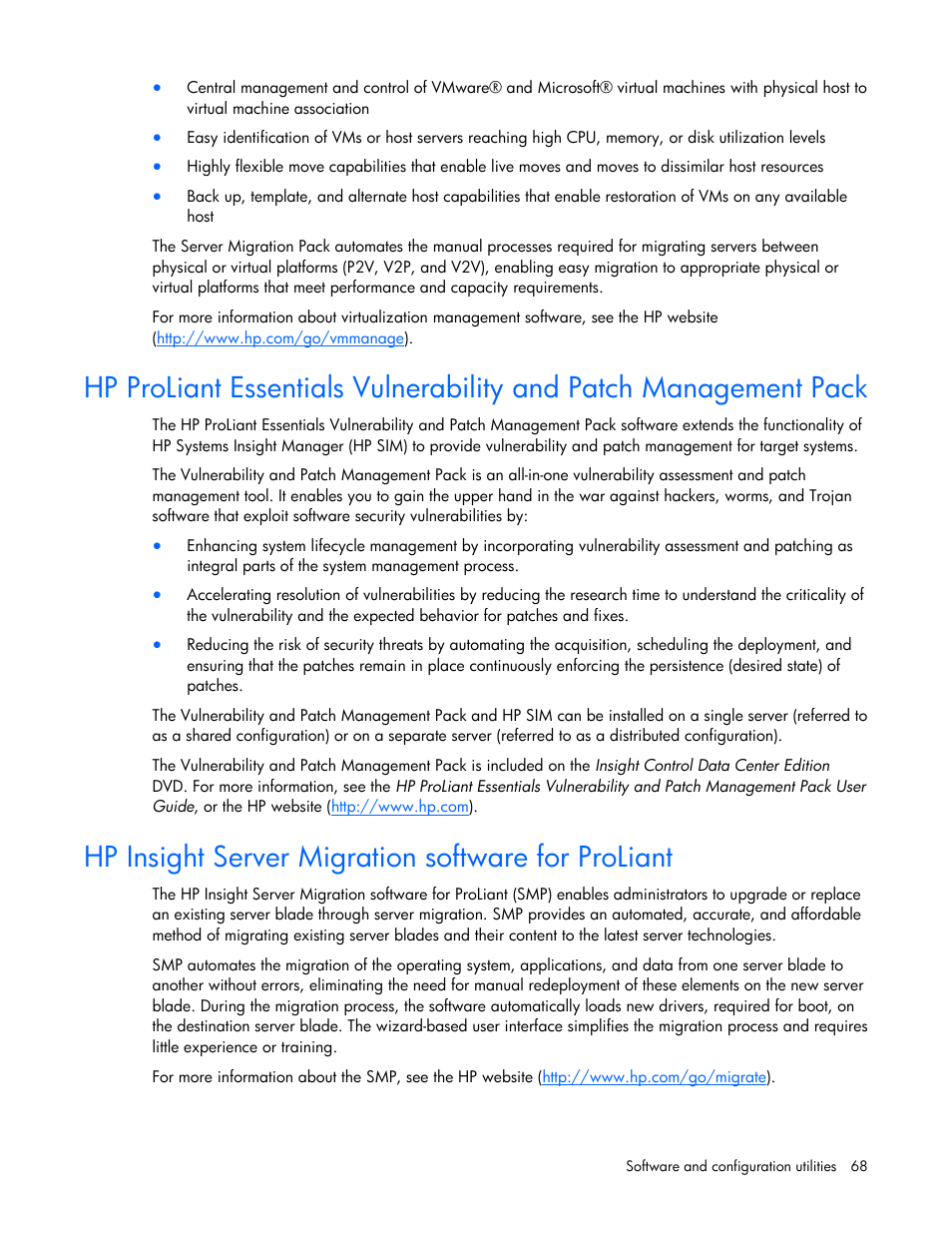 Hp insight server migration software for proliant | HP BL685C G6 User Manual | Page 68 / 106