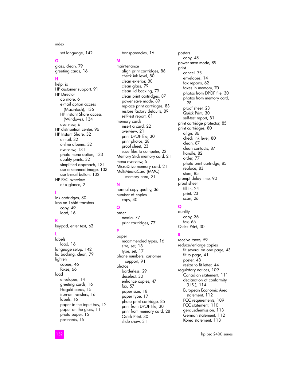 HP 2400 User Manual | Page 162 / 166