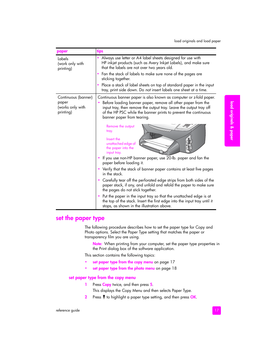 Set the paper type | HP 2400 User Manual | Page 27 / 166