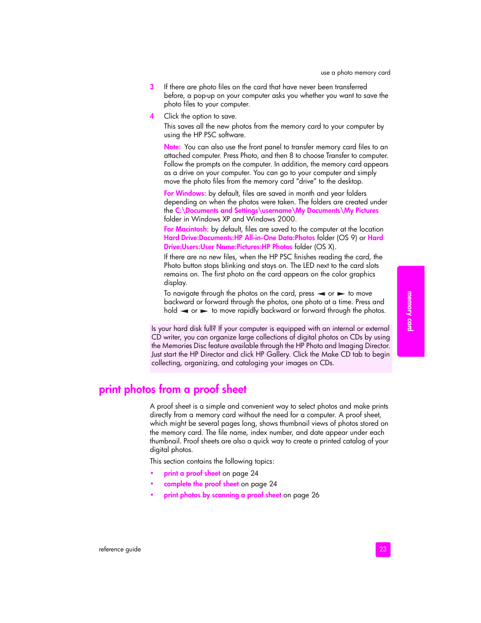 Print photos from a proof sheet | HP 2400 User Manual | Page 33 / 166