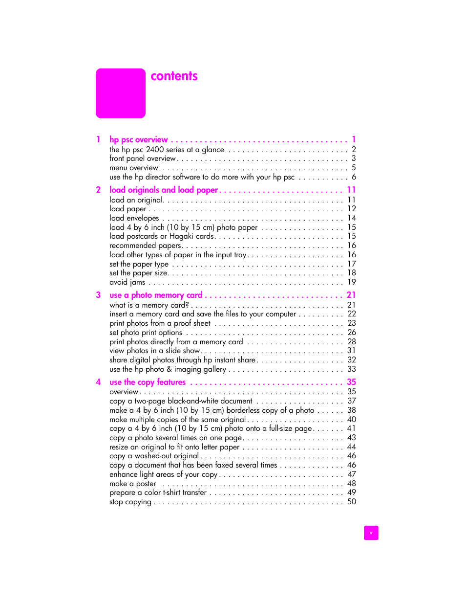 HP 2400 User Manual | Page 5 / 166