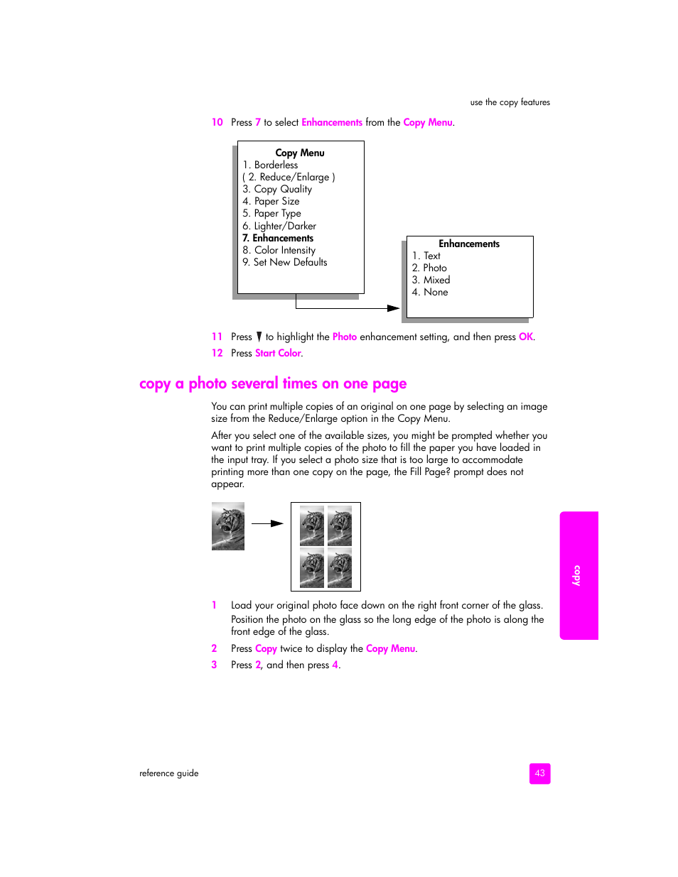 Copy a photo several times on one page | HP 2400 User Manual | Page 53 / 166