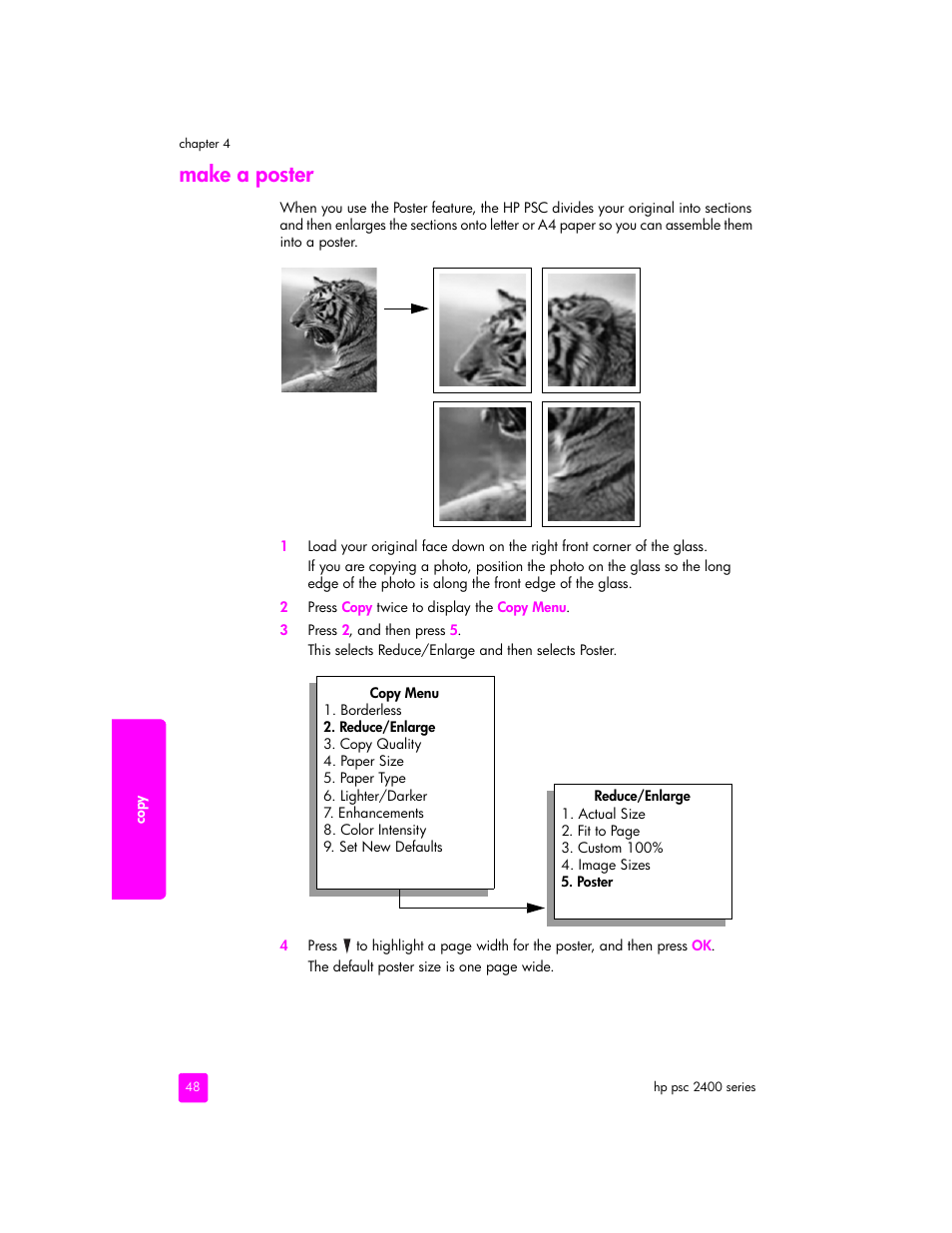 Make a poster | HP 2400 User Manual | Page 58 / 166