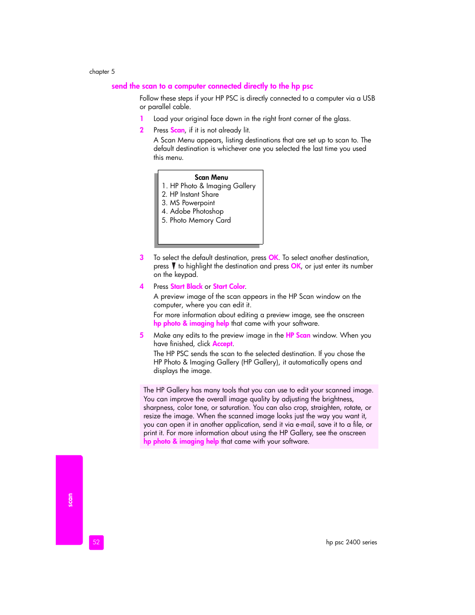 HP 2400 User Manual | Page 62 / 166