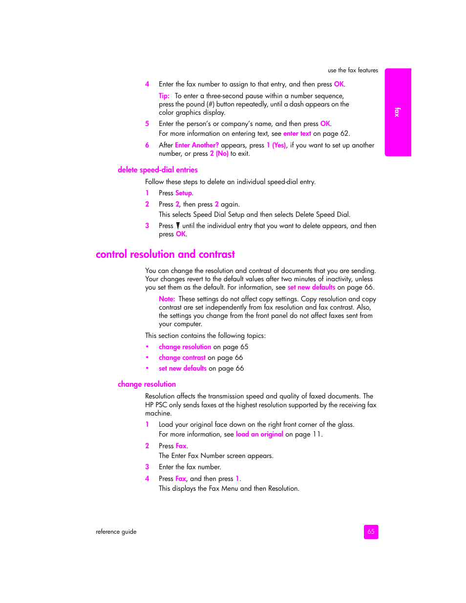 Control resolution and contrast | HP 2400 User Manual | Page 75 / 166