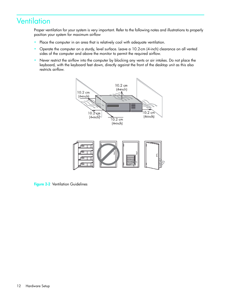 Ventilation | HP xw4200 User Manual | Page 12 / 46