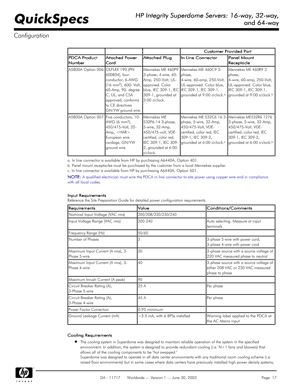 Quickspecs, Hp integrity superdome servers: 16-way, 32-way, And 64-way | And 64-way configuration | HP Integrity Superdome Server User Manual | Page 17 / 39