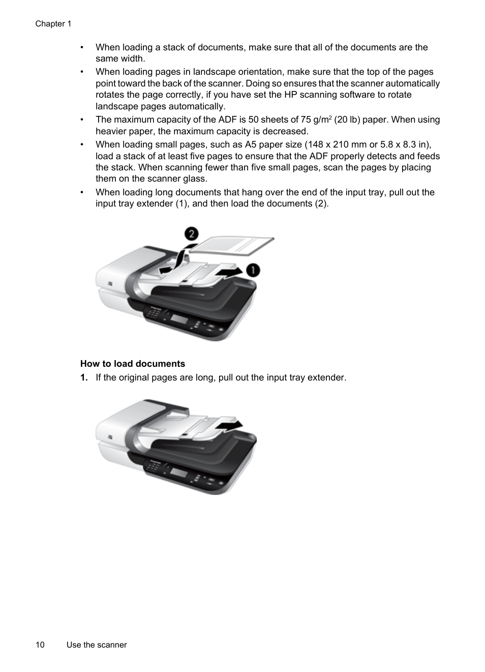 How to load documents | HP N6350 User Manual | Page 12 / 60