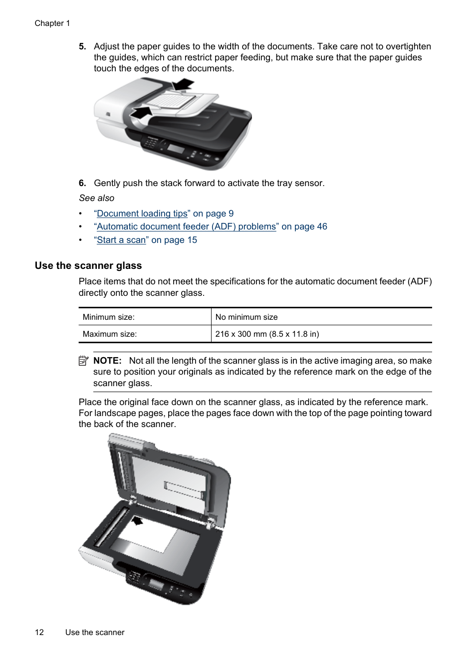 Use the scanner glass | HP N6350 User Manual | Page 14 / 60
