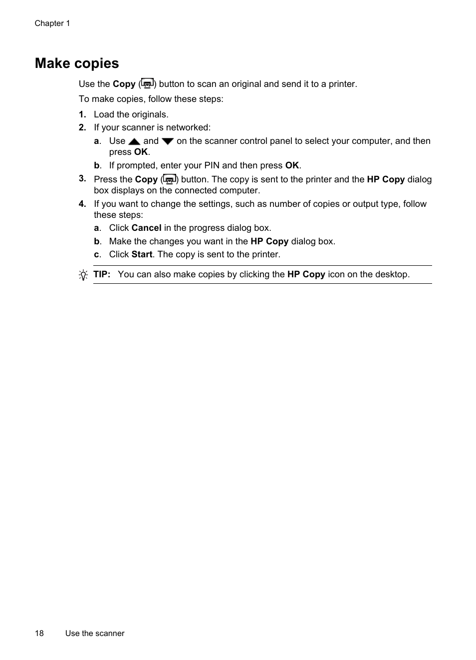 Make copies | HP N6350 User Manual | Page 20 / 60